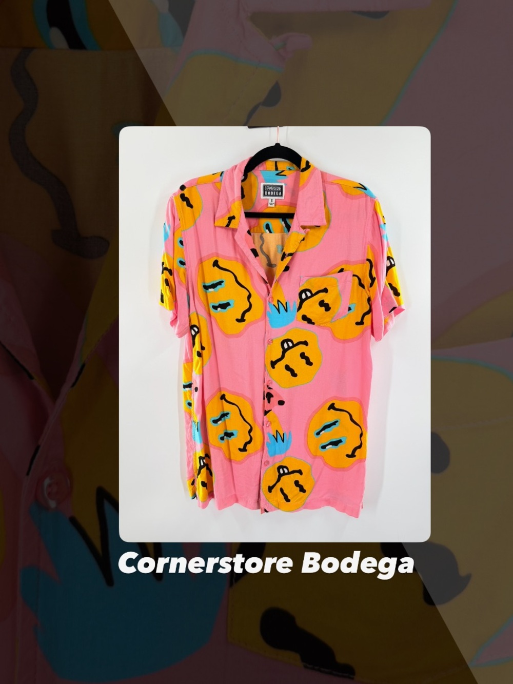 EUC Cornerstore Bodega Stoned Happy Face Shirt